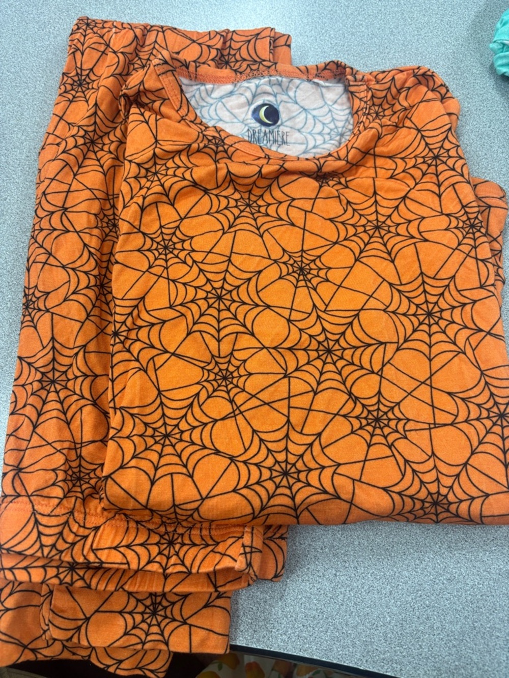 Orange Spiderweb Pajama Set